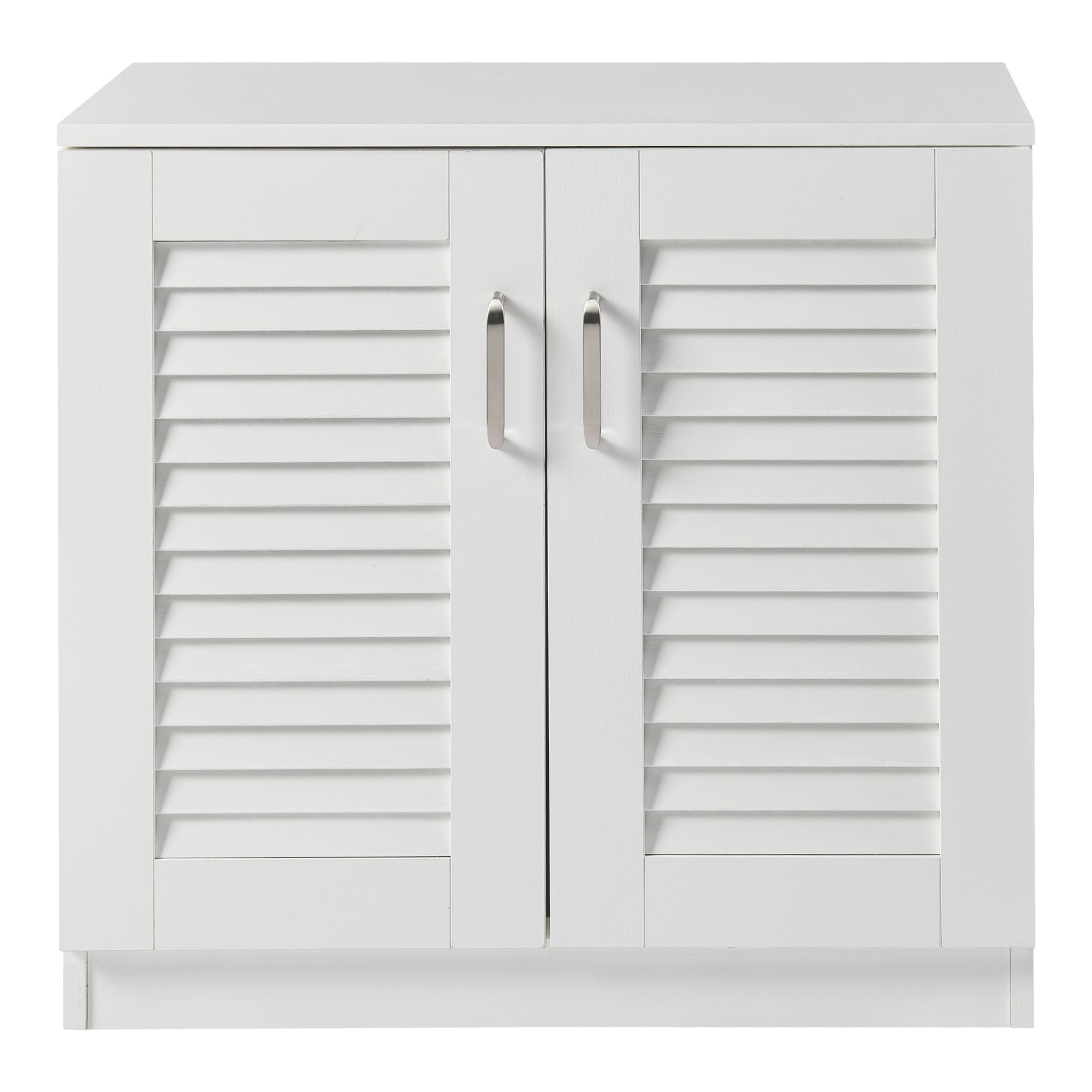 Armadio Scarpiera Løten con Ante a Persiana 62 x 63 x 36 cm Bianco [en.casa]