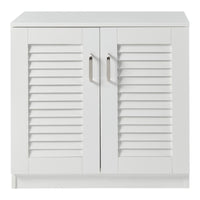 Armadio Scarpiera Løten con Ante a Persiana 62 x 63 x 36 cm Bianco [en.casa]