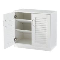 Armadio Scarpiera Løten con Ante a Persiana 62 x 63 x 36 cm Bianco [en.casa]