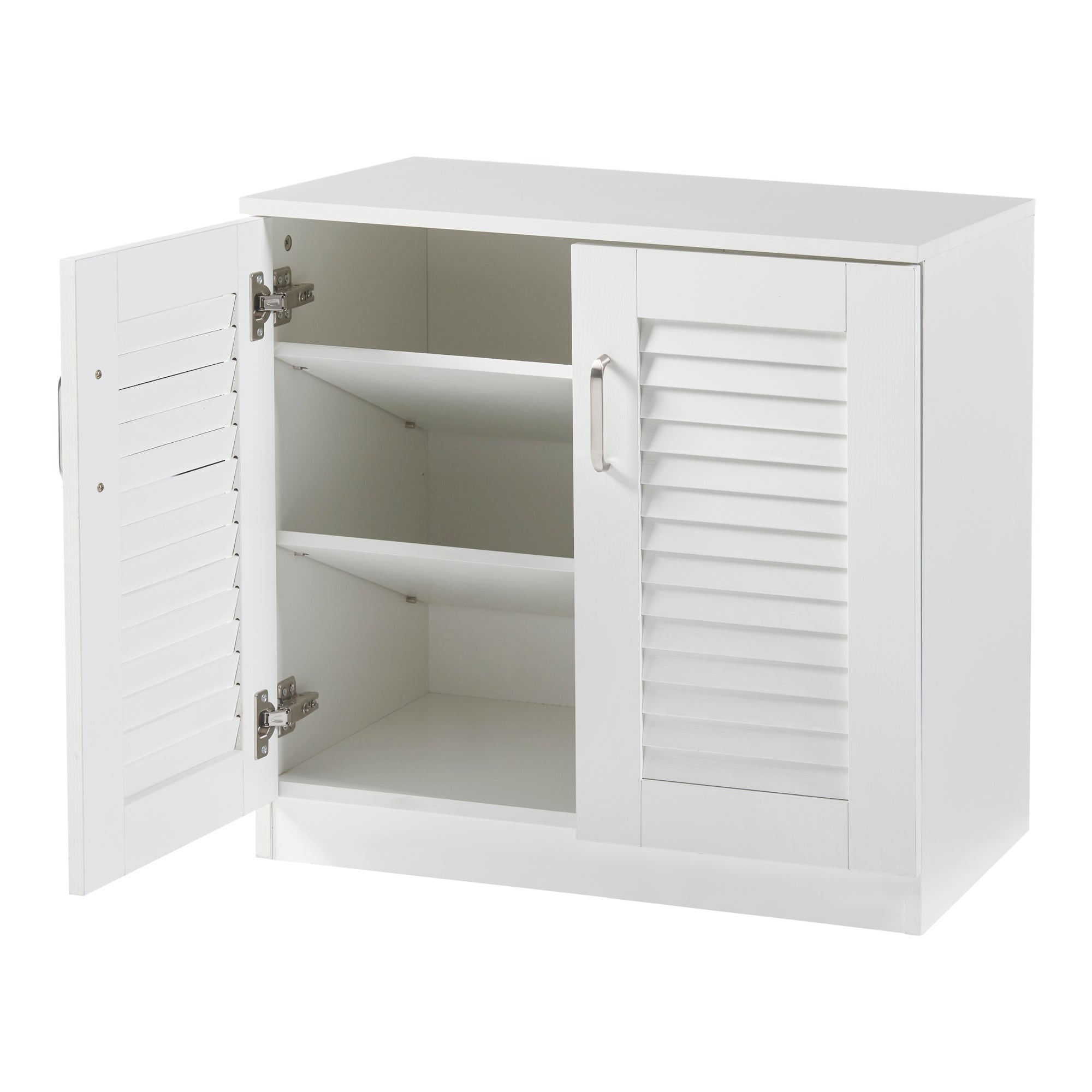 Armadio Scarpiera Løten con Ante a Persiana 62 x 63 x 36 cm Bianco [en.casa]