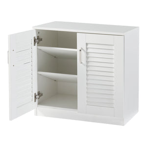 Armadio Scarpiera Løten con Ante a Persiana 62 x 63 x 36 cm Bianco [en.casa]
