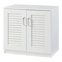 Armadio Scarpiera Løten con Ante a Persiana 62 x 63 x 36 cm Bianco [en.casa]