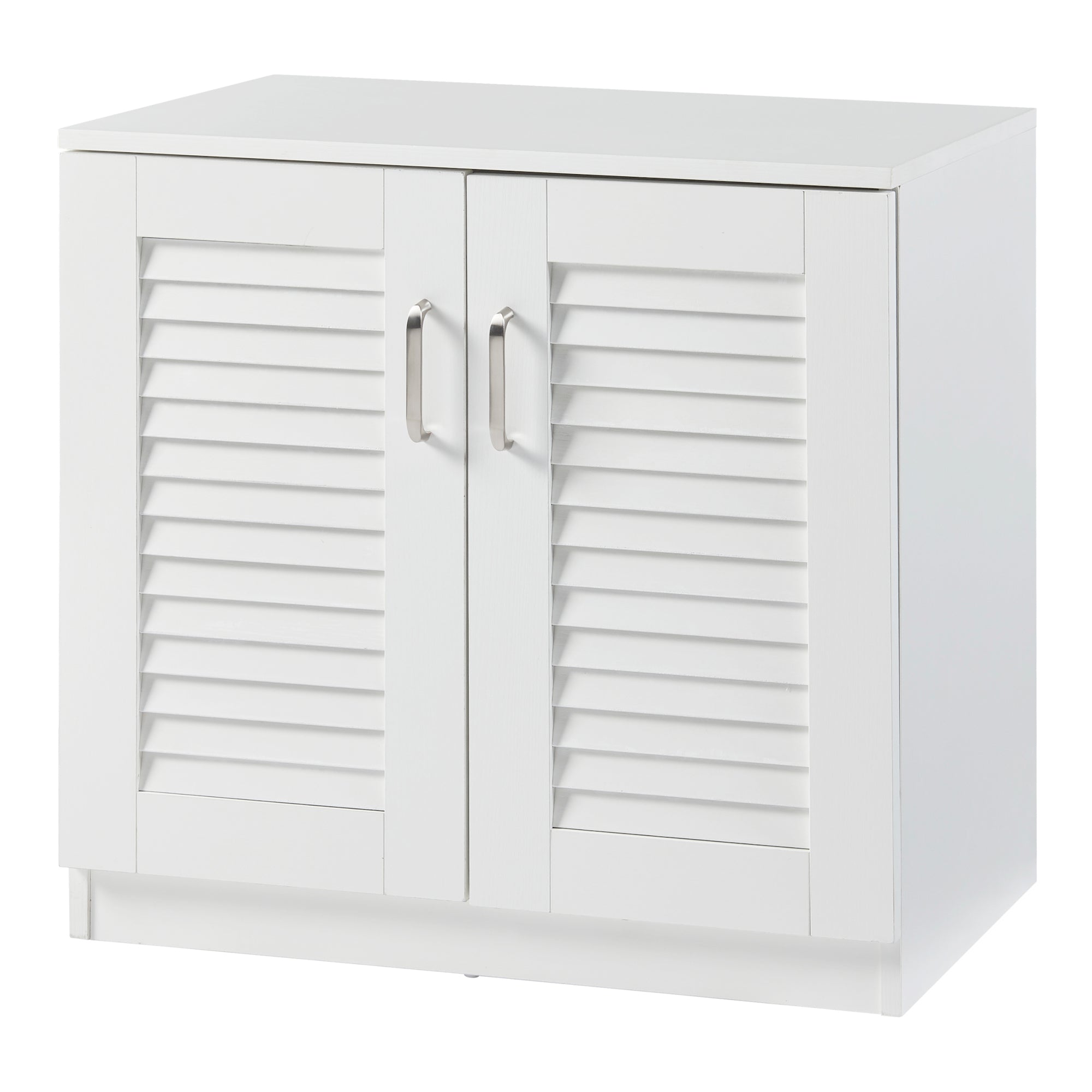 Armadio Scarpiera Løten con Ante a Persiana 62 x 63 x 36 cm Bianco [en.casa]