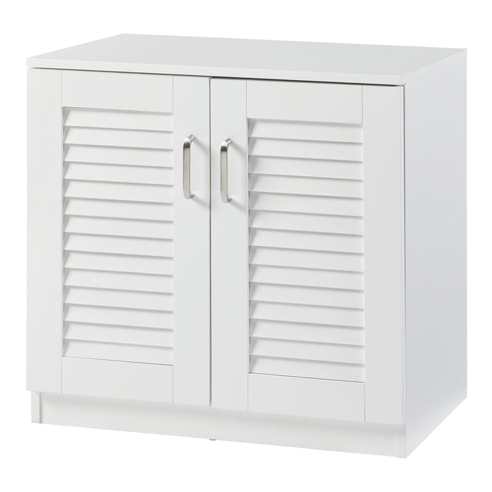 Armadio Scarpiera Løten con Ante a Persiana 62 x 63 x 36 cm Bianco [en.casa]