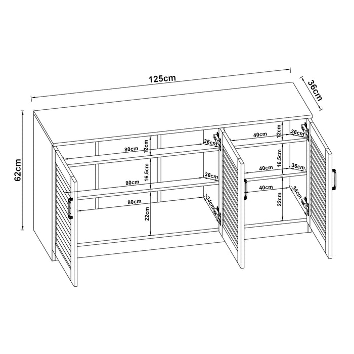 Armadio Scarpiera Løten con Ante a Persiana 62 x 125 x 36 cm Wengè [en.casa]