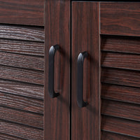 Armadio Scarpiera Løten con Ante a Persiana 62 x 125 x 36 cm Wengè [en.casa]