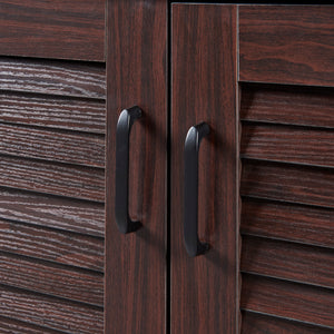 Armadio Scarpiera Løten con Ante a Persiana 62 x 125 x 36 cm Wengè [en.casa]