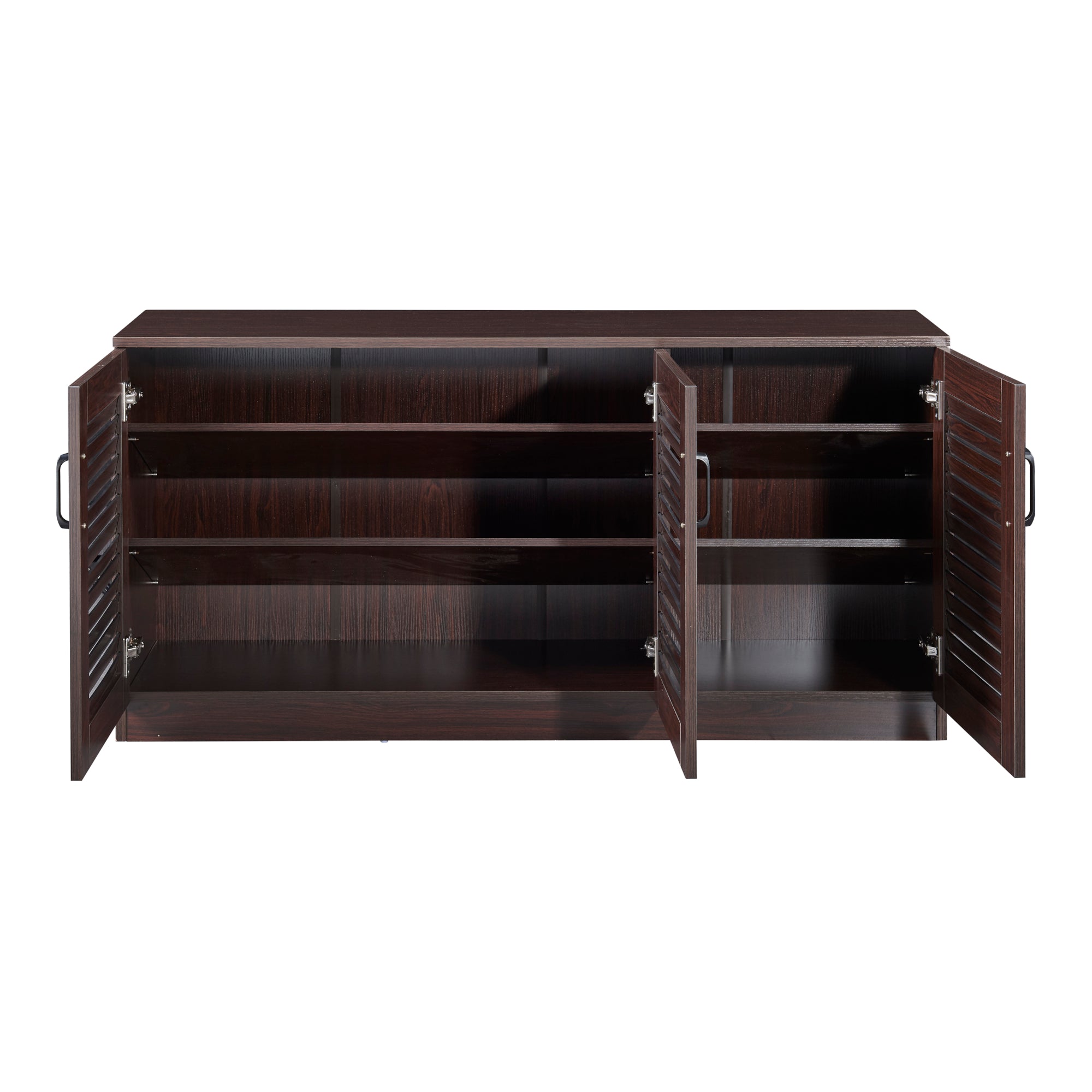 Armadio Scarpiera Løten con Ante a Persiana 62 x 125 x 36 cm Wengè [en.casa]