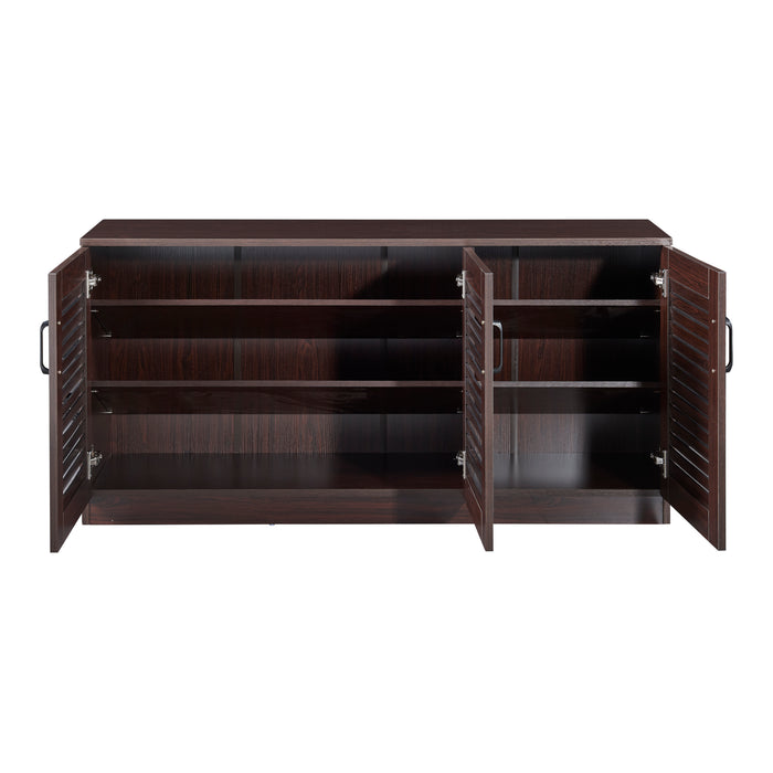 Armadio Scarpiera Løten con Ante a Persiana 62 x 125 x 36 cm Wengè [en.casa]