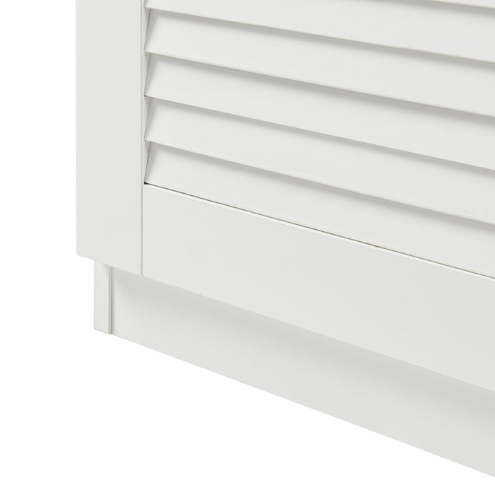 Armadio Scarpiera Løten con Ante a Persiana 62 x 125 x 36 cm Bianco [en.casa]