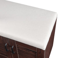 Set Løten di Armadio Scarpiera e Panca 97 x 120 x 36 cm Wengè [en.casa]