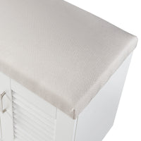 Set Løten di Armadio Scarpiera e Panca 97 x 120 x 36 cm Bianco [en.casa]