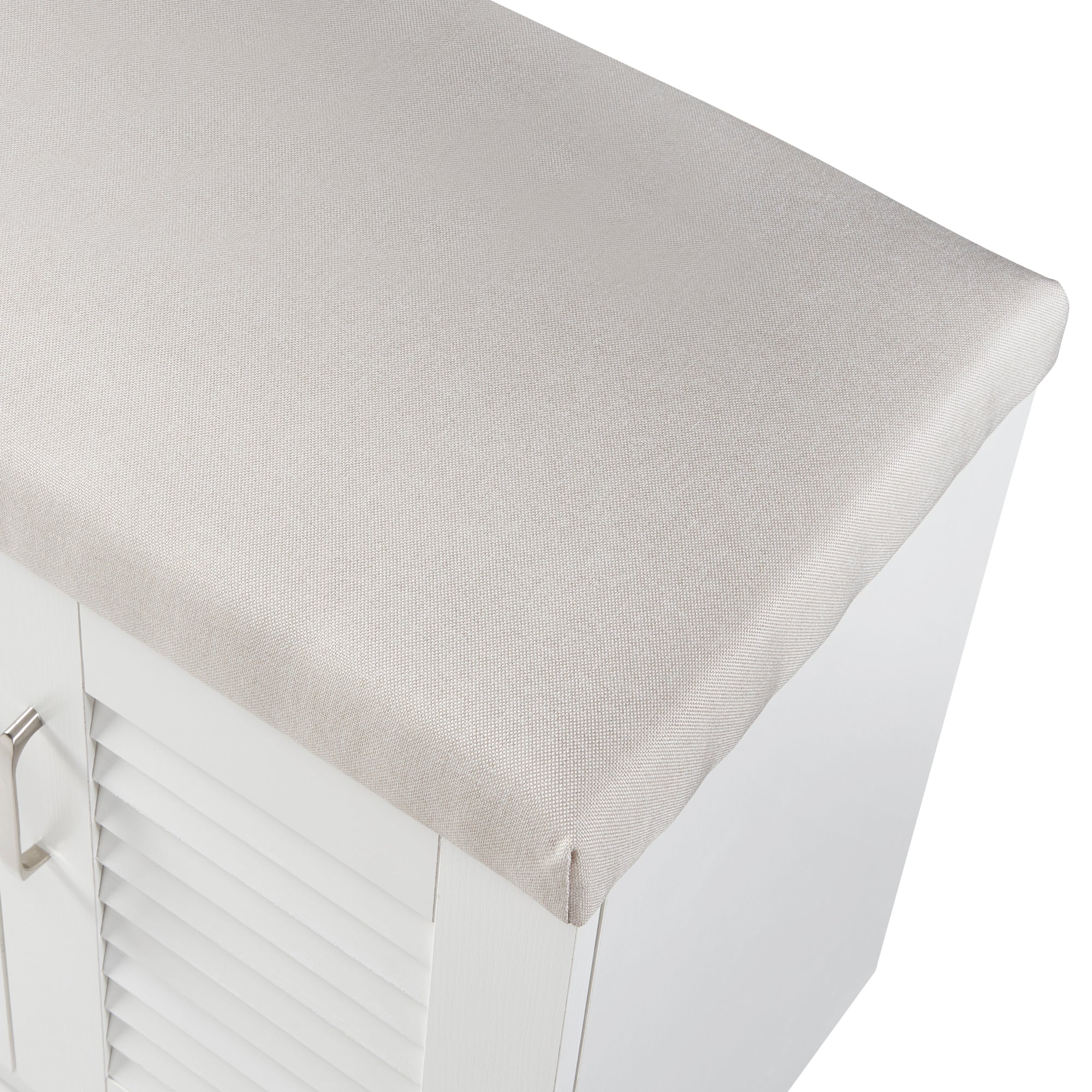 Set Løten di Armadio Scarpiera e Panca 97 x 120 x 36 cm Bianco [en.casa]