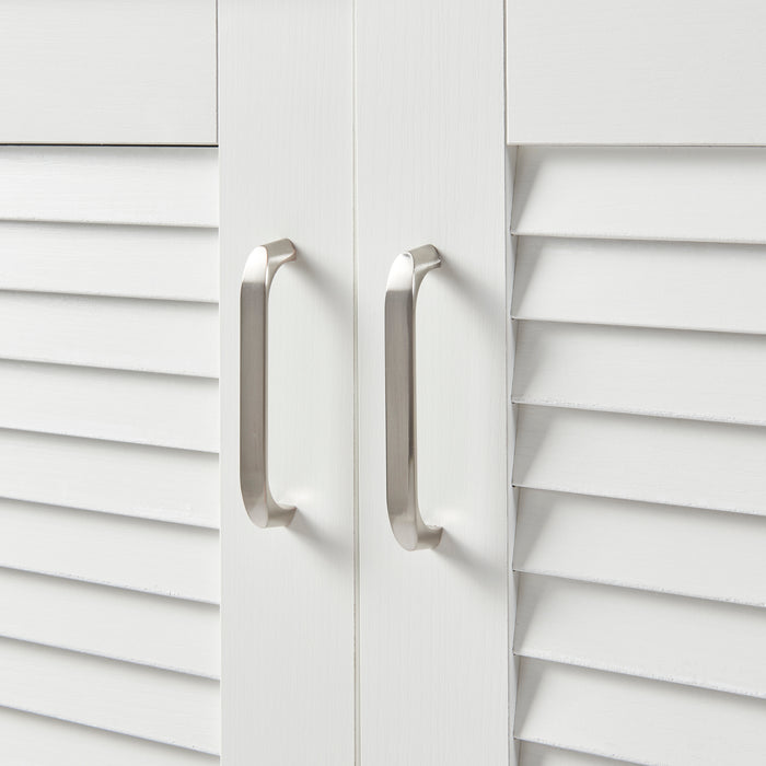 Set Løten di Armadio Scarpiera e Panca 97 x 120 x 36 cm Bianco [en.casa]