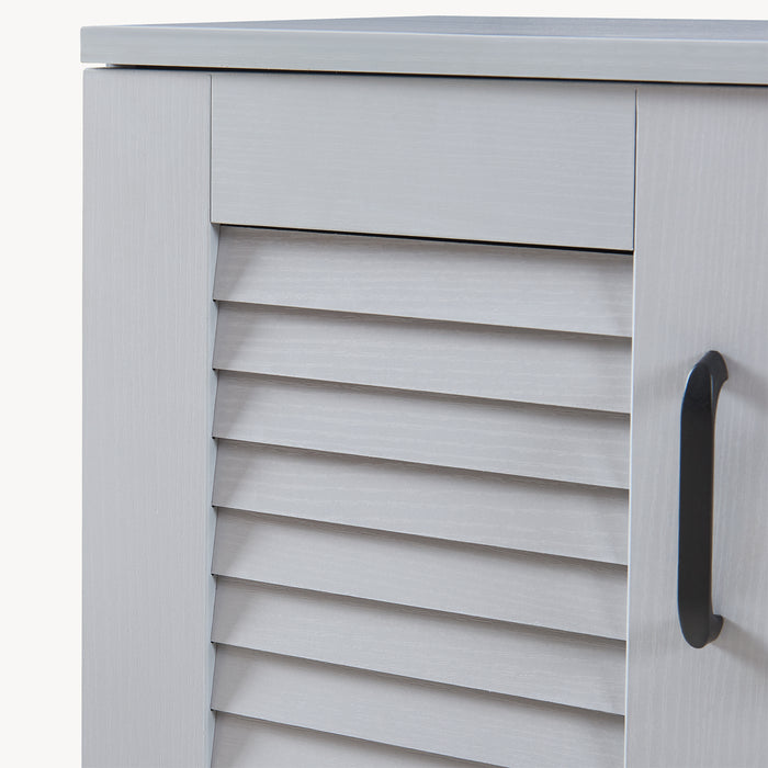 Set Løten di Armadio Scarpiera e Panca 97 x 120 x 36 cm Grigio [en.casa]