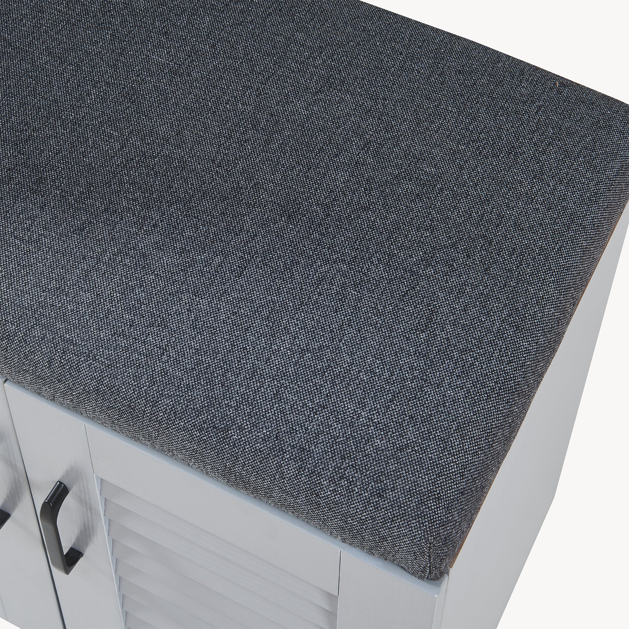 Set Løten di Armadio Scarpiera e Panca 97 x 120 x 36 cm Grigio [en.casa]