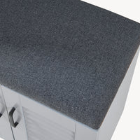 Set Løten di Armadio Scarpiera e Panca 97 x 120 x 36 cm Grigio [en.casa]