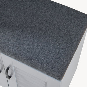 Set Løten di Armadio Scarpiera e Panca 97 x 120 x 36 cm Grigio [en.casa]