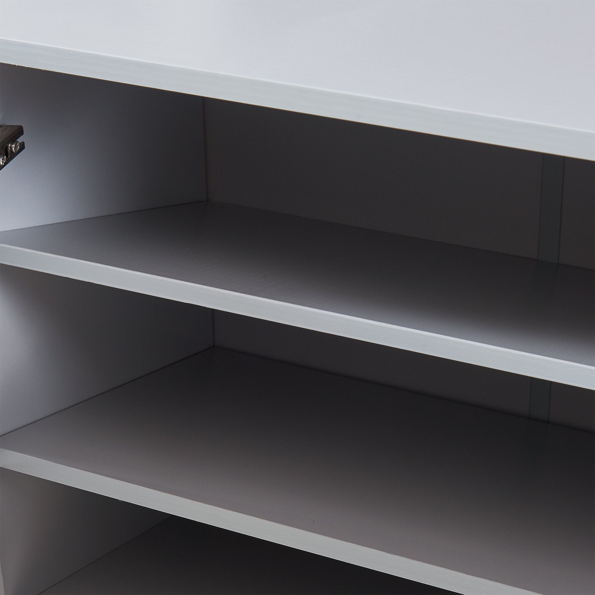 Set Løten di Armadio Scarpiera e Panca 97 x 120 x 36 cm Grigio [en.casa]