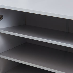 Set Løten di Armadio Scarpiera e Panca 97 x 120 x 36 cm Grigio [en.casa]