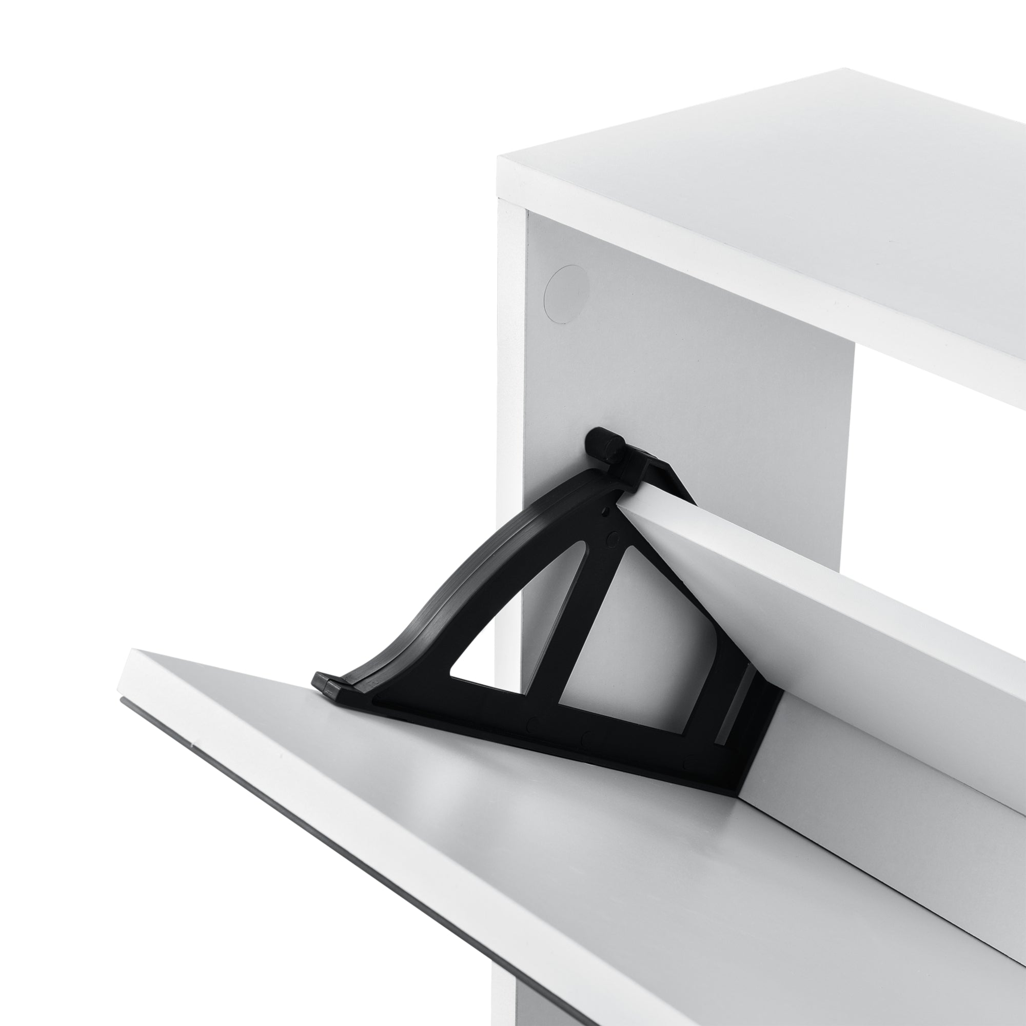 Scarpiera Vogar con 2 Contenitori Ribaltabili Mobile Portascarpe con Ante a Specchio 67x63x17 cm Bianco [en.casa]