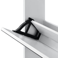 Scarpiera Vogar con 3 Contenitori Ribaltabili Mobile Portascarpe con Ante a Specchio 103x63x17 cm Bianco [en.casa]