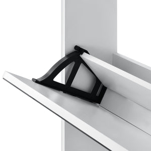 Scarpiera Vogar con 3 Contenitori Ribaltabili Mobile Portascarpe con Ante a Specchio 103x63x17 cm Bianco [en.casa]