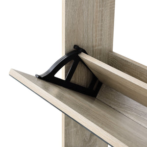 Scarpiera Stretta Lund con Ante a Specchio e 3 Contenitori Ribaltabili - Effetto Rovere Sonoma [en.casa]