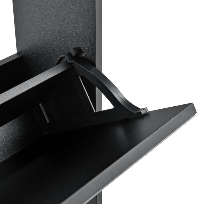Scarpiera Vogar con 3 Contenitori Ribaltabili Mobile Portascarpe con Ante a Specchio 103x63x17 cm Nero [en.casa]