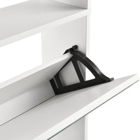 Scarpiera Vogar con 4 Contenitori Ribaltabili Mobile Portascarpe con Ante a Specchio 134x63x17 cm Bianco [en.casa]