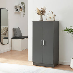 Armadio Portascarpe Notribontaa con 7 Scomparti Scarpiera 108 x 55 x 35 cm - Antracite [en.casa]