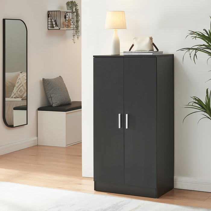 Armadio Portascarpe Notribontaa con 7 Scomparti Scarpiera 108 x 55 x 35 cm - Nero [en.casa]