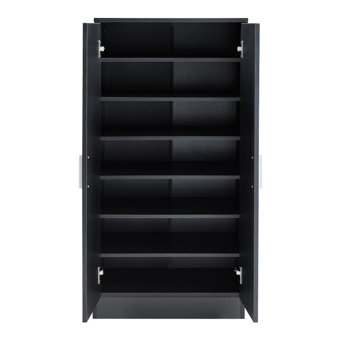 Armadio Portascarpe Notribontaa con 7 Scomparti Scarpiera 108 x 55 x 35 cm - Nero [en.casa]