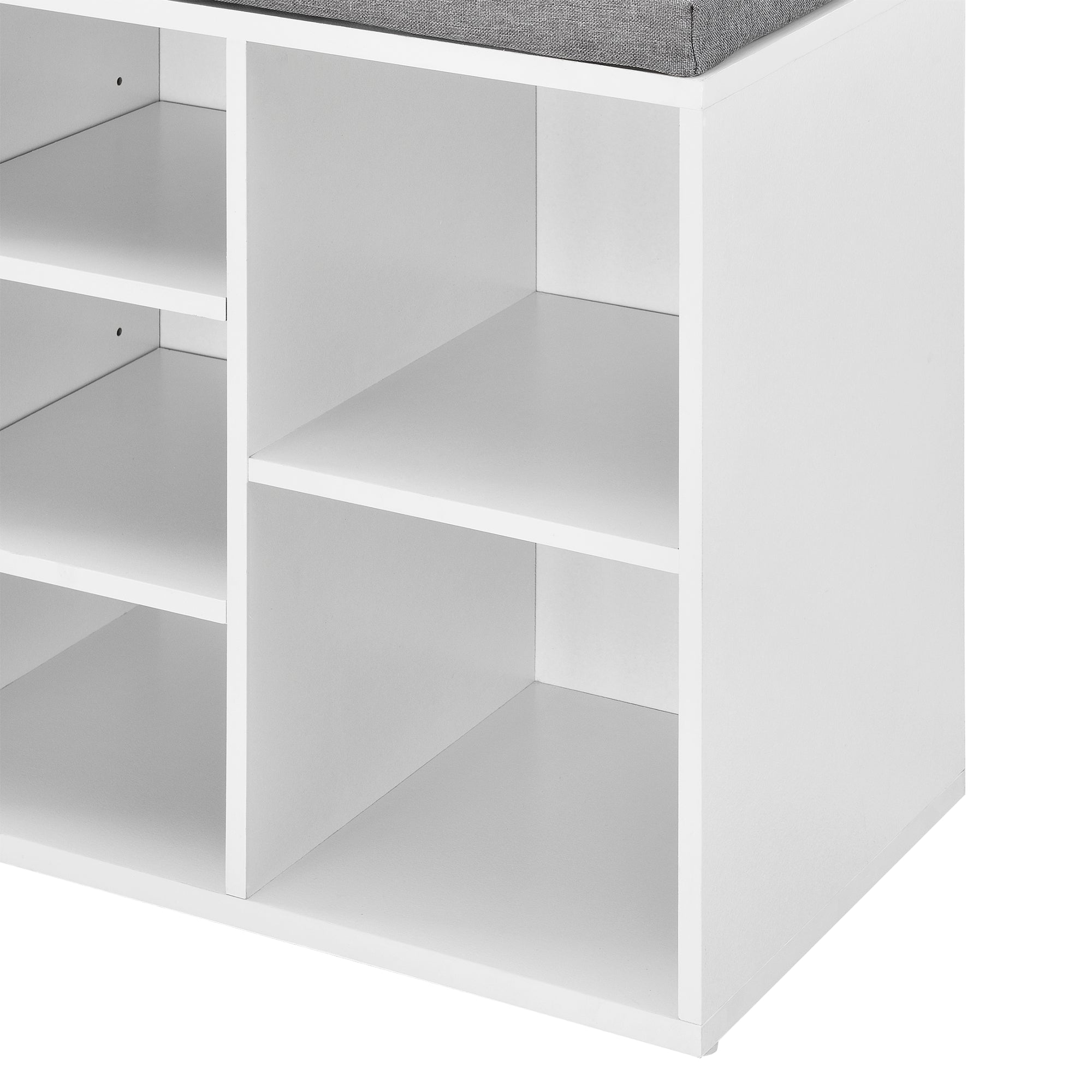 Scarpiera con Seduta Imbottita Panca Portascarpe con 10 Vani 103x48x30 cm Bianco [en.casa]