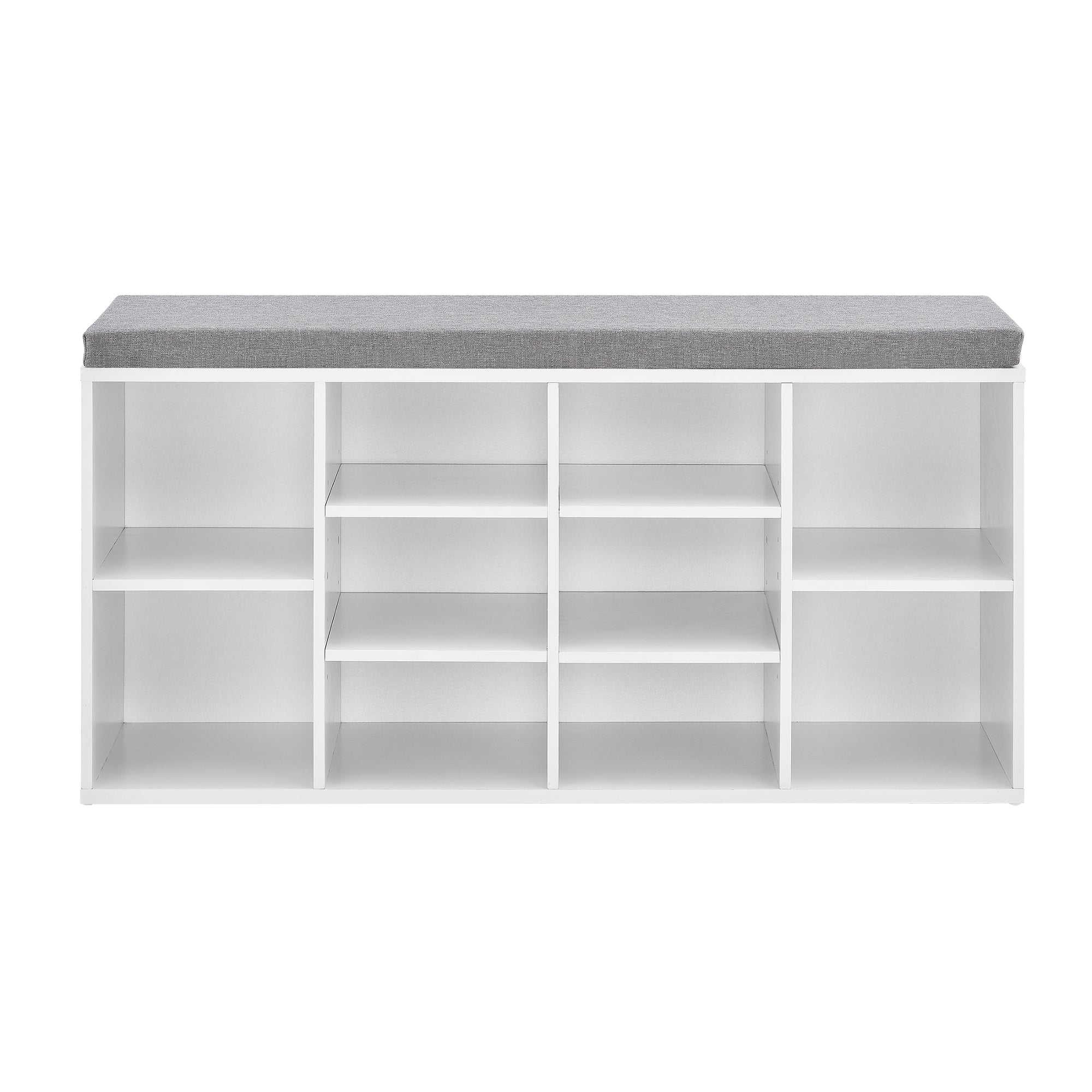 Scarpiera con Seduta Imbottita Panca Portascarpe con 10 Vani 103x48x30 cm Bianco [en.casa]