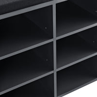 Scarpiera con Seduta Imbottita Panca Portascarpe con 10 Vani 103x48x30 cm Grigio Scuro [en.casa]