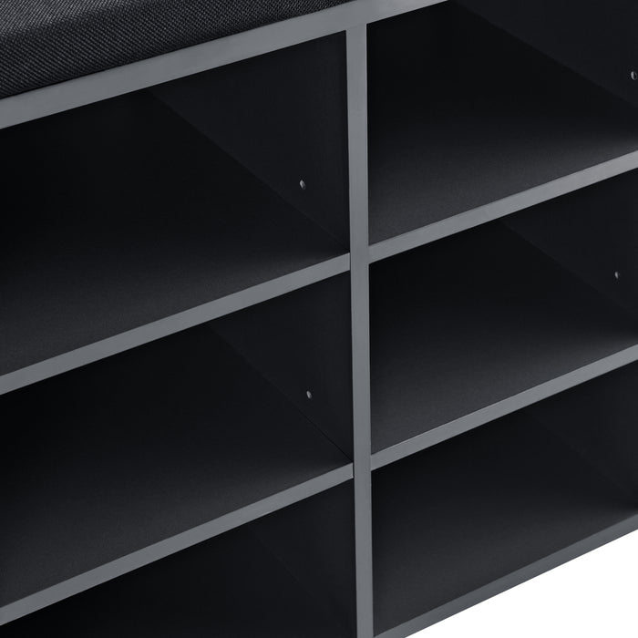 Scarpiera con Seduta Imbottita Panca Portascarpe con 10 Vani 103x48x30 cm Grigio Scuro [en.casa]