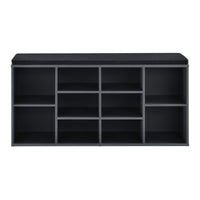 Scarpiera con Seduta Imbottita Panca Portascarpe con 10 Vani 103x48x30 cm Grigio Scuro [en.casa]