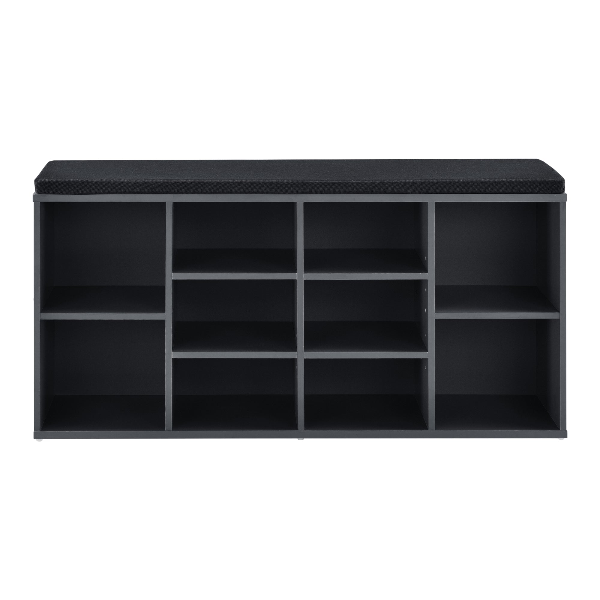 Scarpiera con Seduta Imbottita Panca Portascarpe con 10 Vani 103x48x30 cm Grigio Scuro [en.casa]