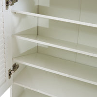 Set Løten Armadio Scarpiera e Panca 120 x 120 x 37 cm Bianco [en.casa]