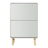 Scarpiera Aure con Ante a Specchio e 2 Contenitori Ribaltabili 96 x 63 x 24 cm Bianco [en.casa]