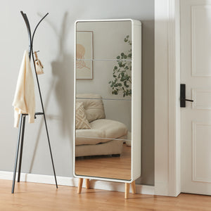 Scarpiera Aure con Ante a Specchio e 4 Contenitori Ribaltabili 172 x 63 x 24 cm Bianco [en.casa]