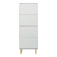 Scarpiera Aure con Ante a Specchio e 4 Contenitori Ribaltabili 172 x 63 x 24 cm Bianco [en.casa]