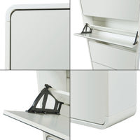 Scarpiera Aure con Ante a Specchio e 5 Contenitori Ribaltabili 180 x 63 x 24 cm Bianco [en.casa]