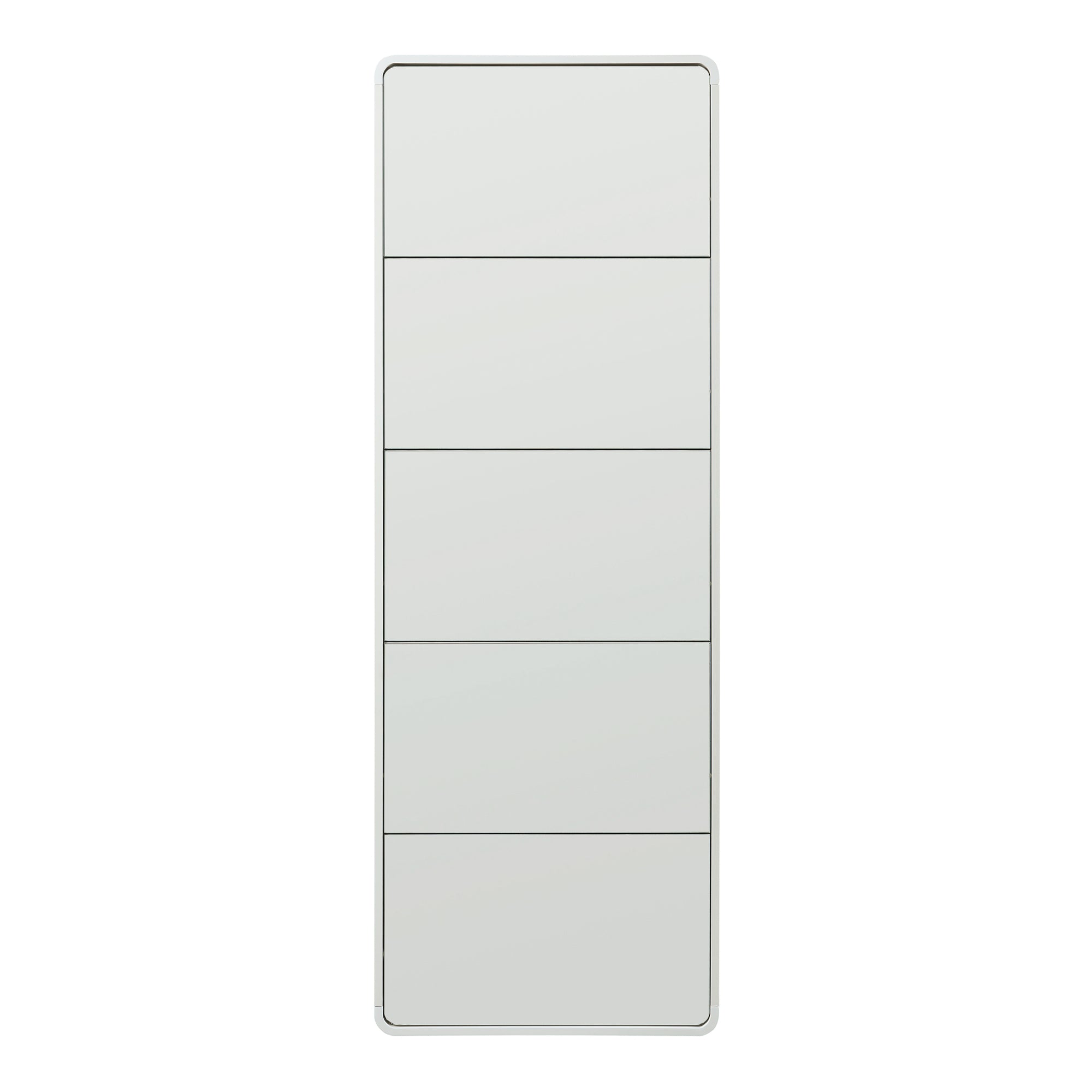 Scarpiera Aure con Ante a Specchio e 5 Contenitori Ribaltabili 180 x 63 x 24 cm Bianco [en.casa]