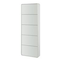 Scarpiera Aure con Ante a Specchio e 5 Contenitori Ribaltabili 180 x 63 x 24 cm Bianco [en.casa]