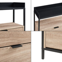 Scarpiera Salvaspazio Belana con Contenitori Ribaltabili e Piani di Appoggio 116x60x24 cm Nero/Effetto Rovere [en.casa]