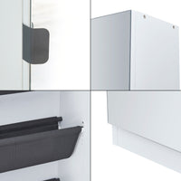 Armadio Portascarpe Meura con Anta a Specchio 160 x 48 x 20 cm Bianco [en.casa]