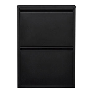 Scarpiera con 2 cassetti ribaltabili nera 03_0007636
