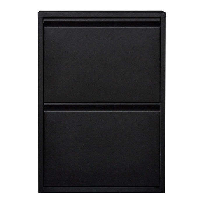 Scarpiera con 2 cassetti ribaltabili nera 03_0007636